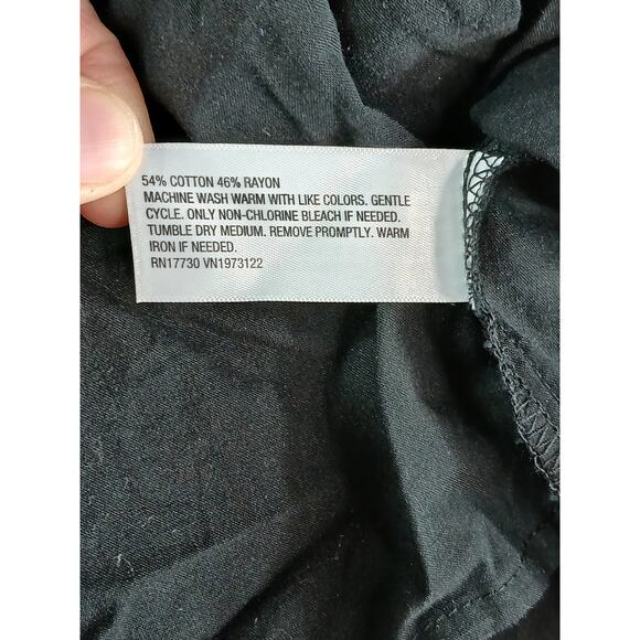 Ava & Viv Shirt Womens 2X Black Button Up Cotton Blend Business Casual NWT - Picture 7 of 8
